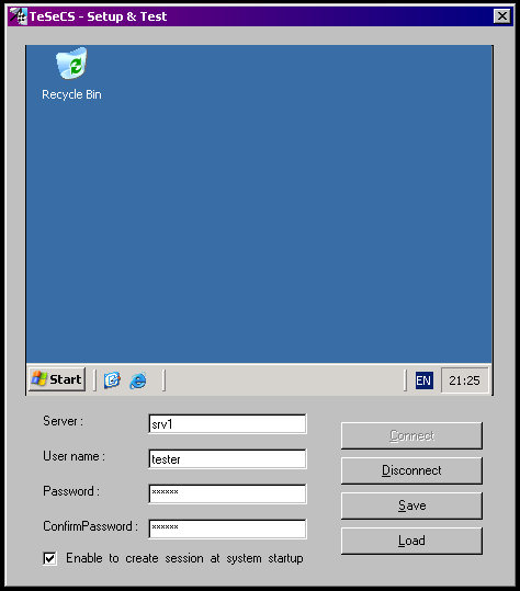 TeSeCS Service Screenshot